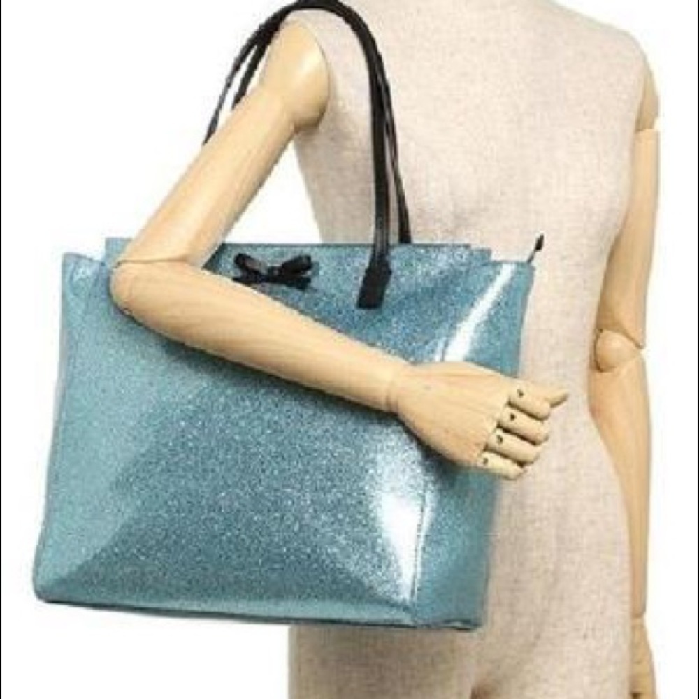 Kate Spade Mavis Street Glitter Blue Tote & Wallet - Picture 3 of 4